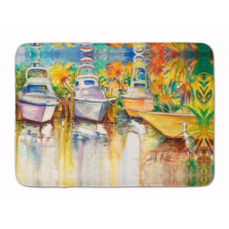 Carolines Treasures Blue Heron and Deep Sea Fishing Boats Machine Washable Memory Foam Mat JMK1051RUG